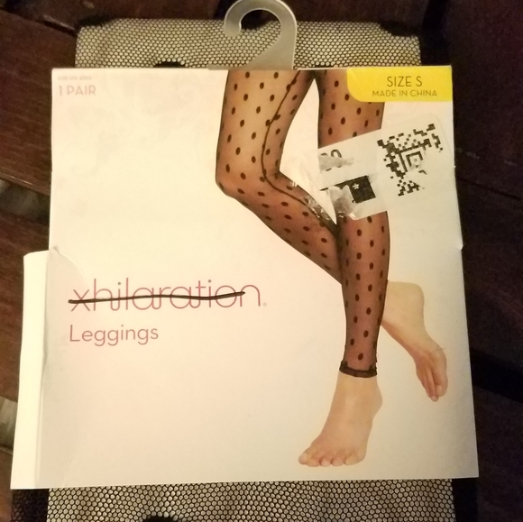 Xhilaration Polka Dot Fashion Footless Leggings - Picture 1 of 4